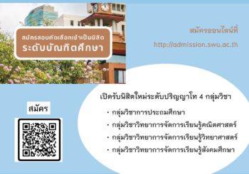 เปิดรับสมัครเข้าเป็นนิสิตบัณฑิตศึกษา ปีการศึกษา 2567.